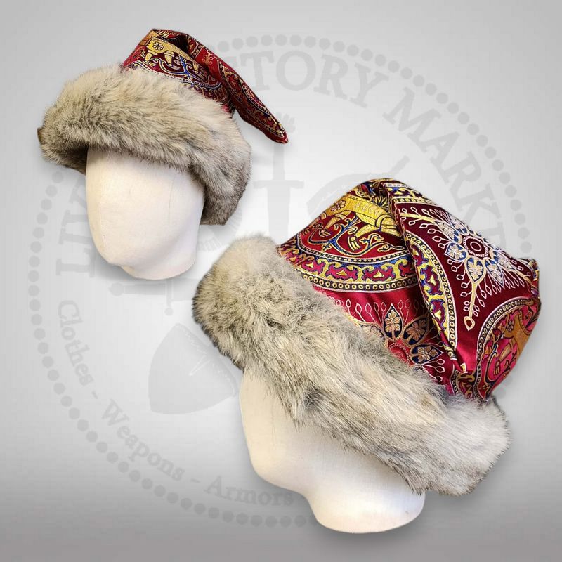 Rus-Viking Brocade silk hat (triangle version)