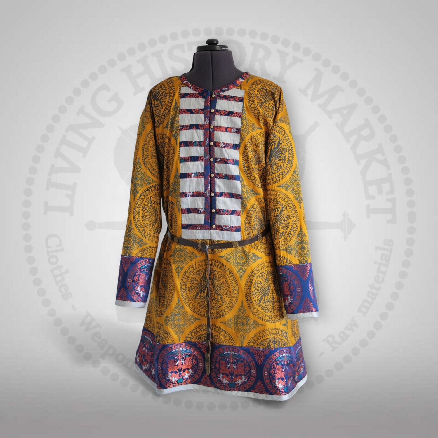 Rus premium Svita with historical stamps / Full monochrome silk & silk brocade Rus premium Svita with historical stamps / Full monochrome silk & silk brocade