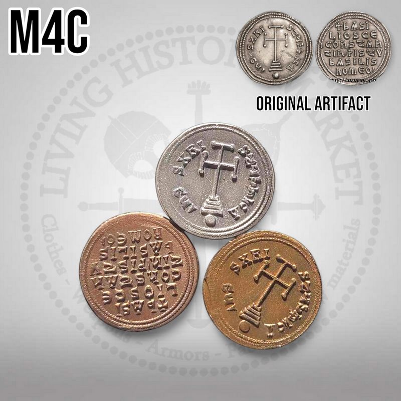 Miliaresion of Basile I & Constantin - Byzantine - 9 th century / #M4C