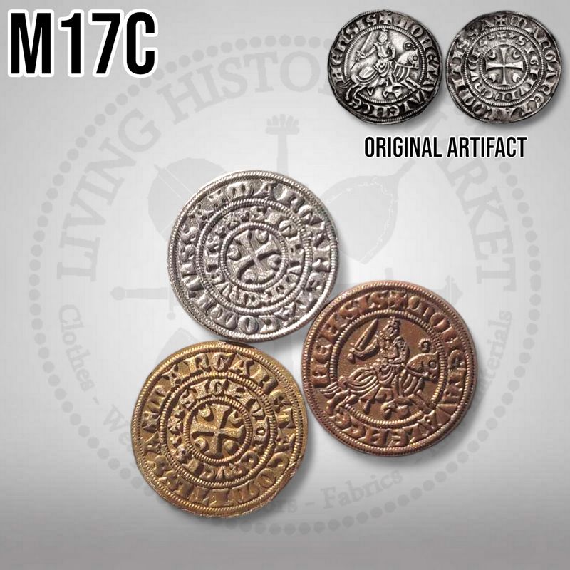 Hainaut county "Demi-Gros au Cavaier" - Holly roman Empire & Flanders- 13th century / #M17C