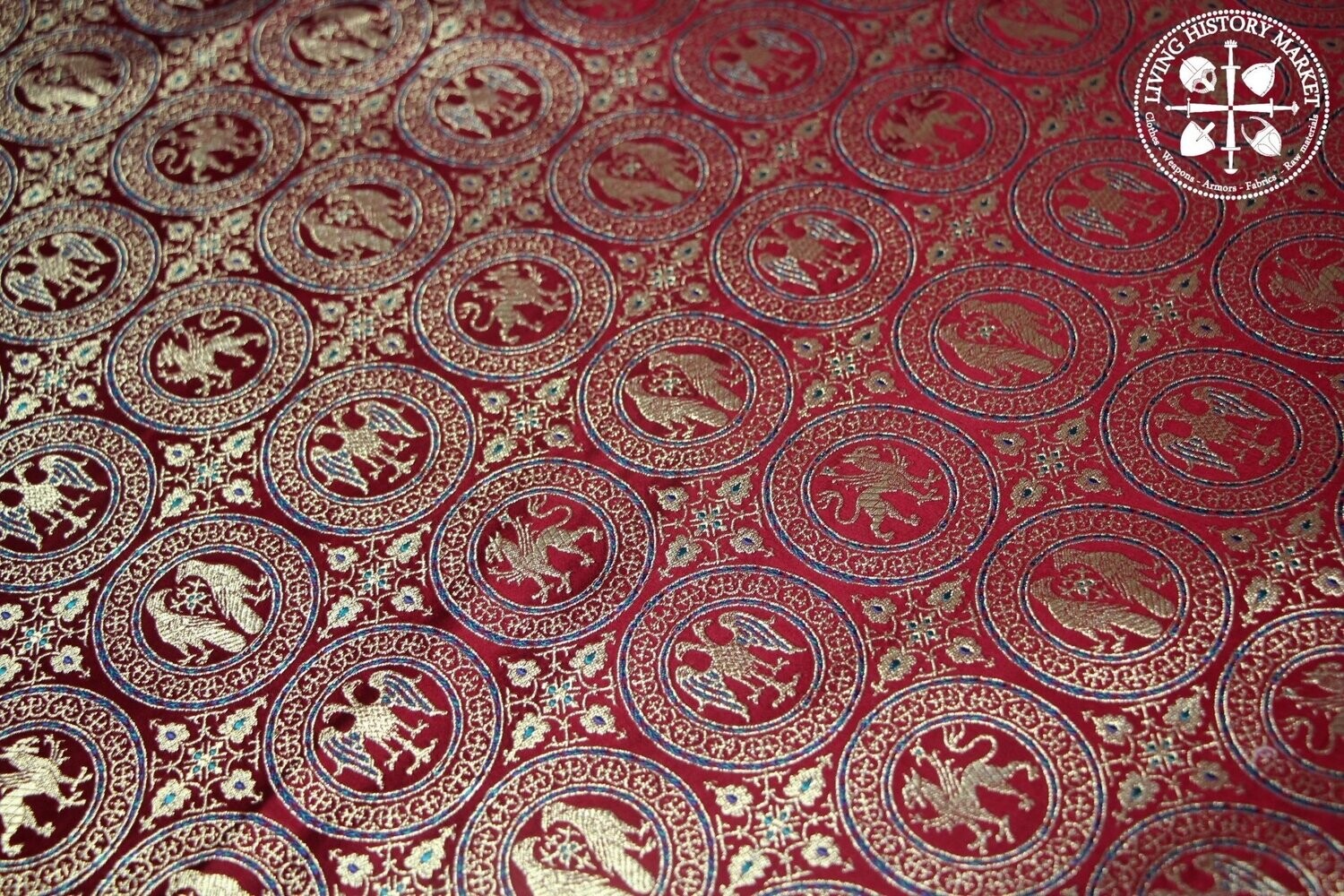 Byzantine Brocade with Winged Lions and Birds