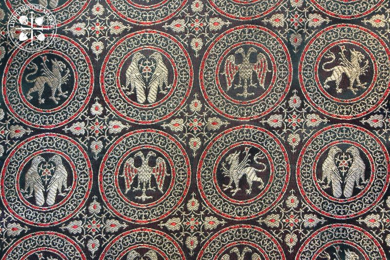 Byzantine Brocade with Winged Lions and Birds / green version