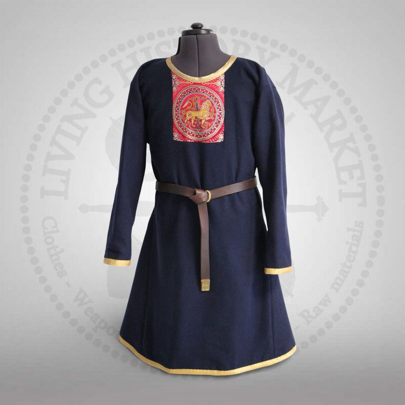 Byzantine tunic with brocade silk square on the chest