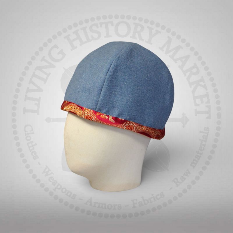 4 pannels early medieval generic hat - with silk brocade edging