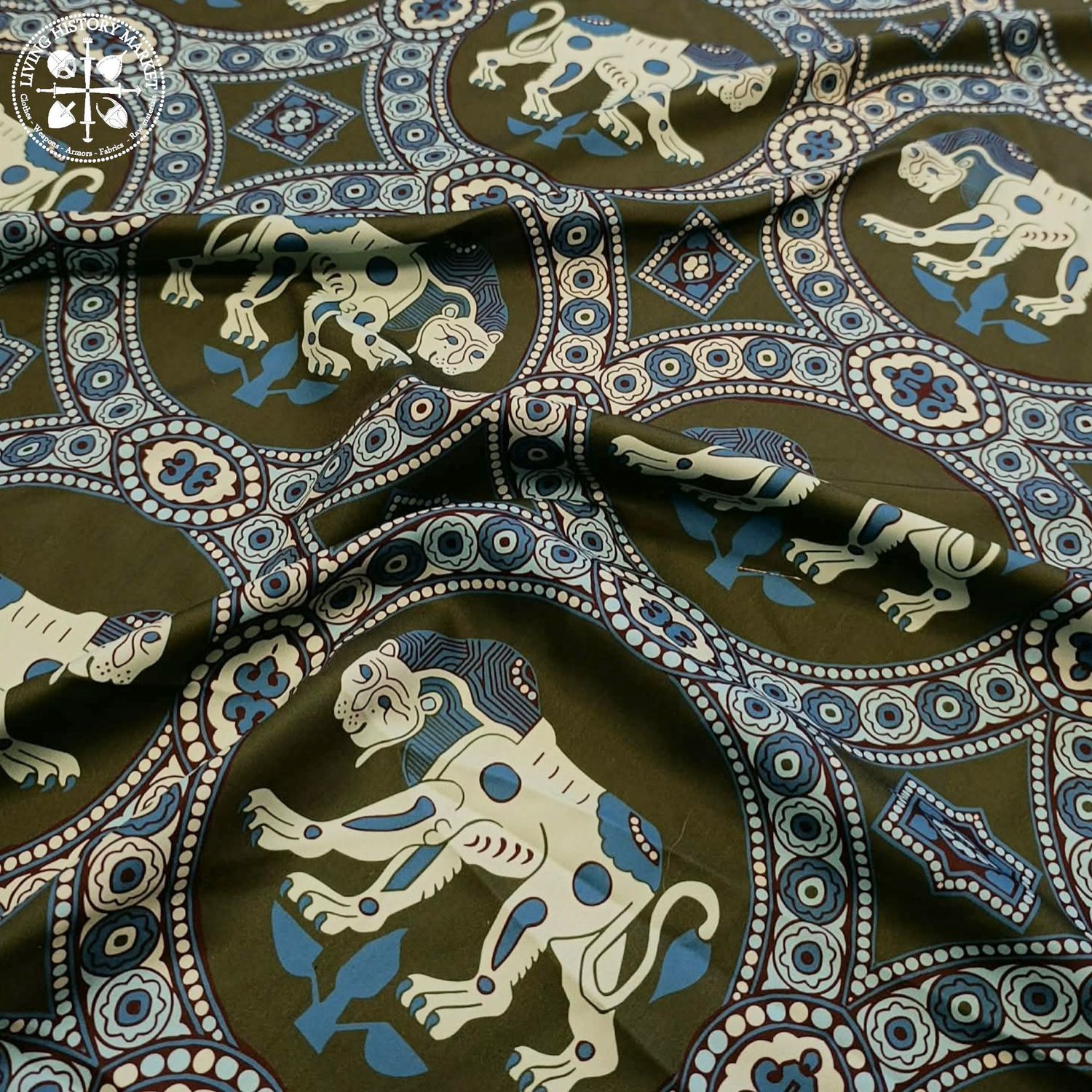 "Saint-Julian Rimini" silk brocade imitation - 9/10 century / Green version