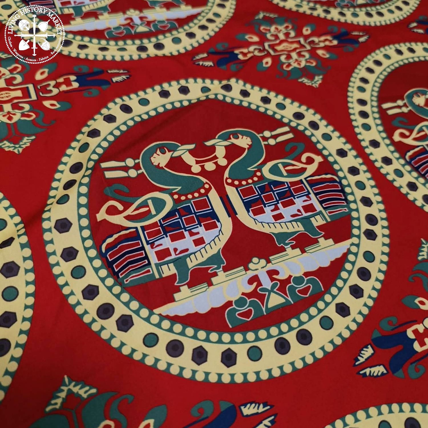 "Confronted birds" silk brocade imitation - 7-8th century