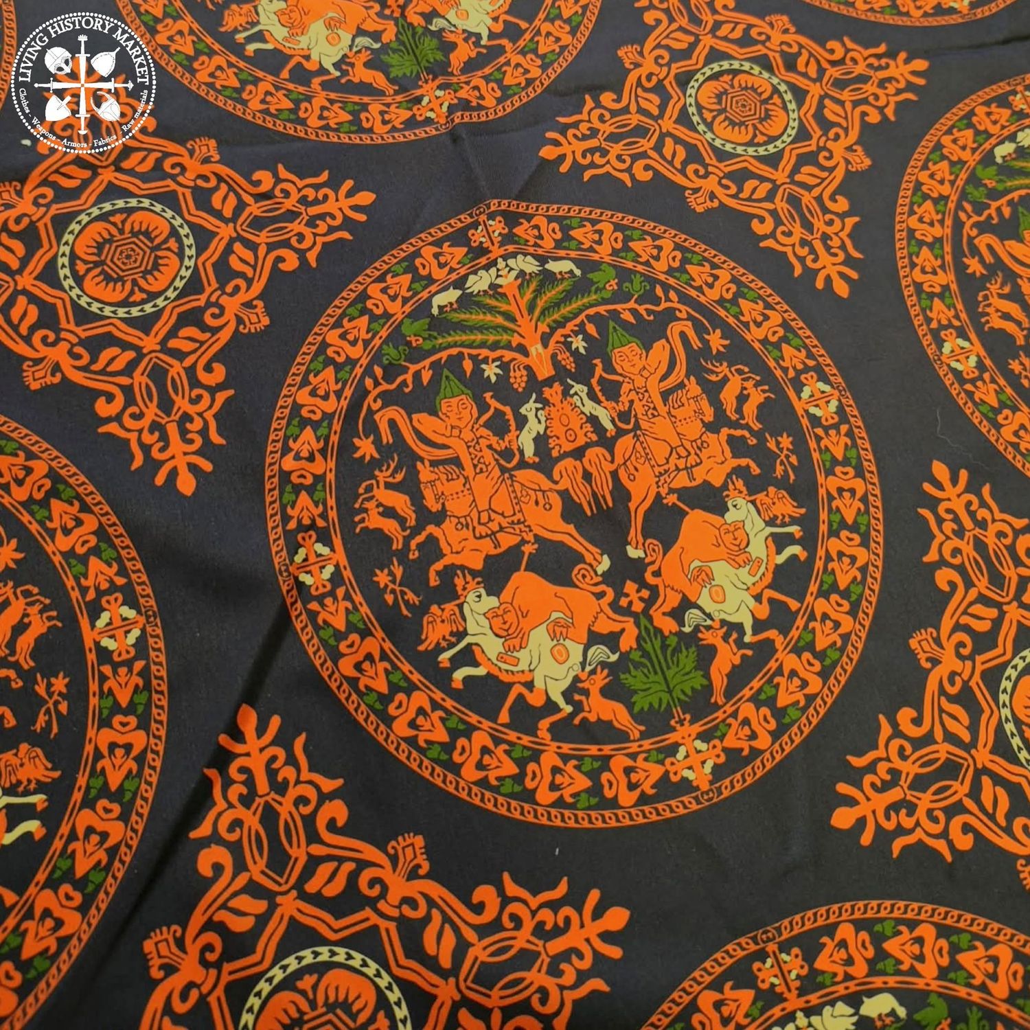 "Bahram gur"  silk brocade imitation / 7-10th century