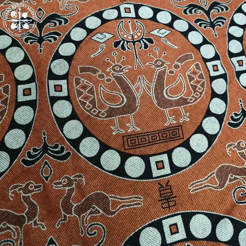 "Confronted peacocks" from the Silk road - silk brocade imitation - 7th century