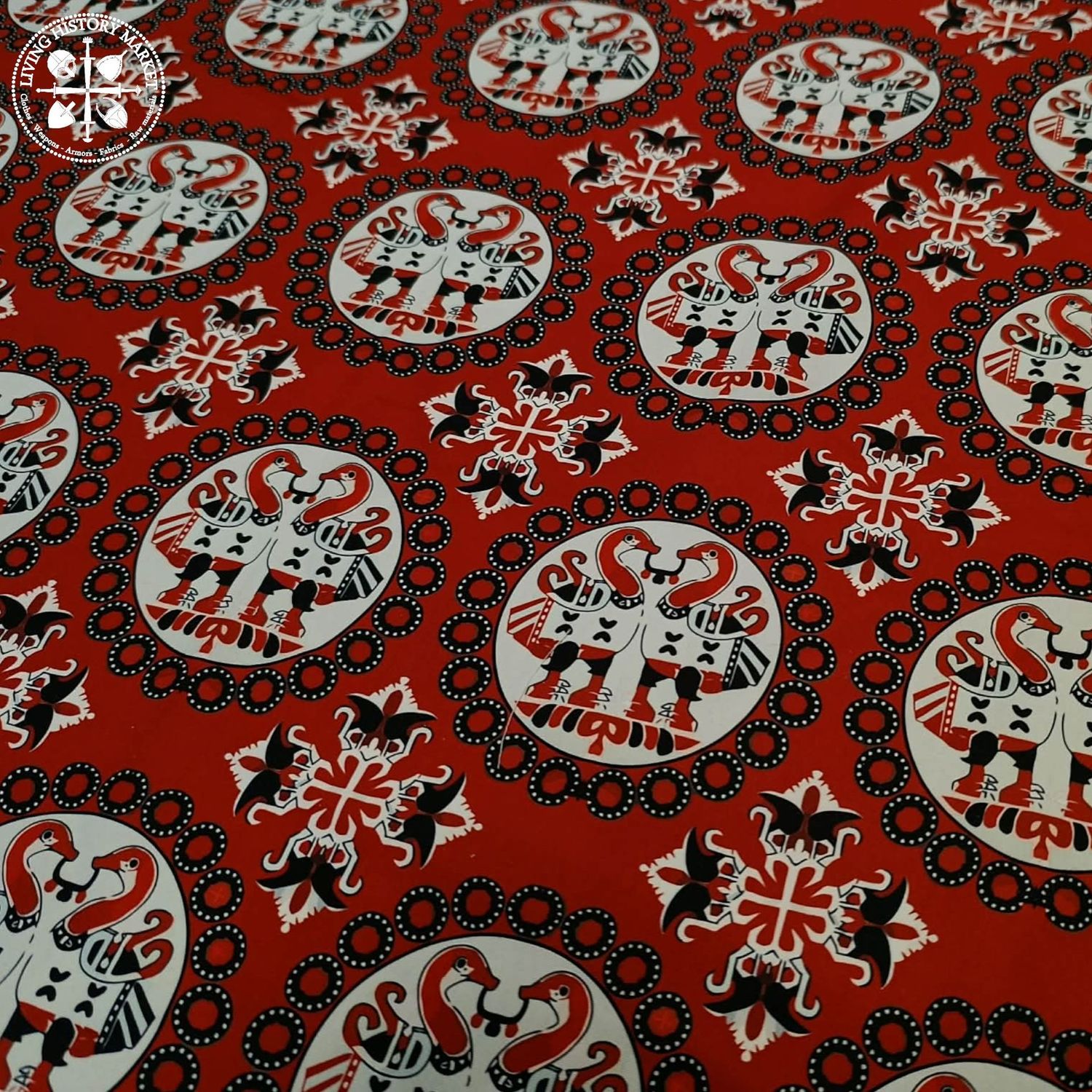 "Confronted birds" silk brocade imitation - 7-8th century