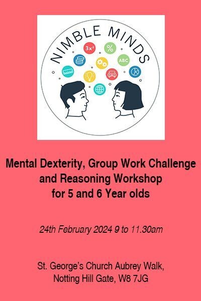 Mental Dexterity, Group Work Challenge and Reasoning Workshop For 5 and 6 year olds