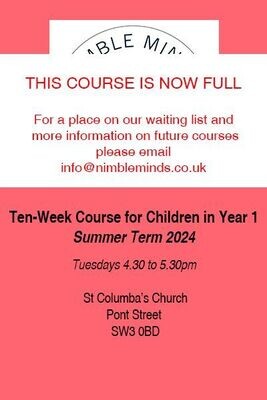 Year 1 Ten Week Course (Summer Term 2024) SW3 0BD