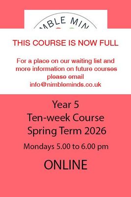 Year 5 ONLINE, Mondays, Ten-Week Course (Spring Term 2026) Year 5 ONLINE, Mondays, Ten-Week Course (Spring Term 2026)