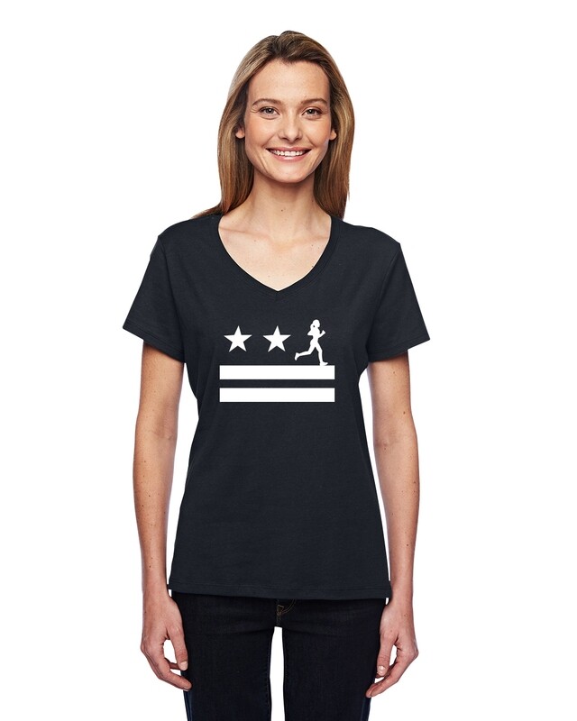 Run For Wendy Women’s V-neck T-Shirt - Black