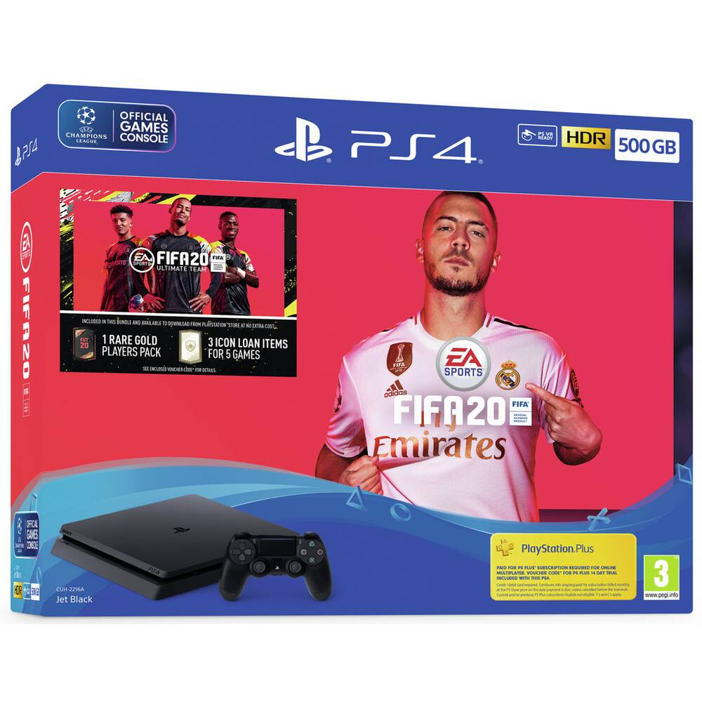 Sony PS4 500GB Console and FIFA 20 Edition