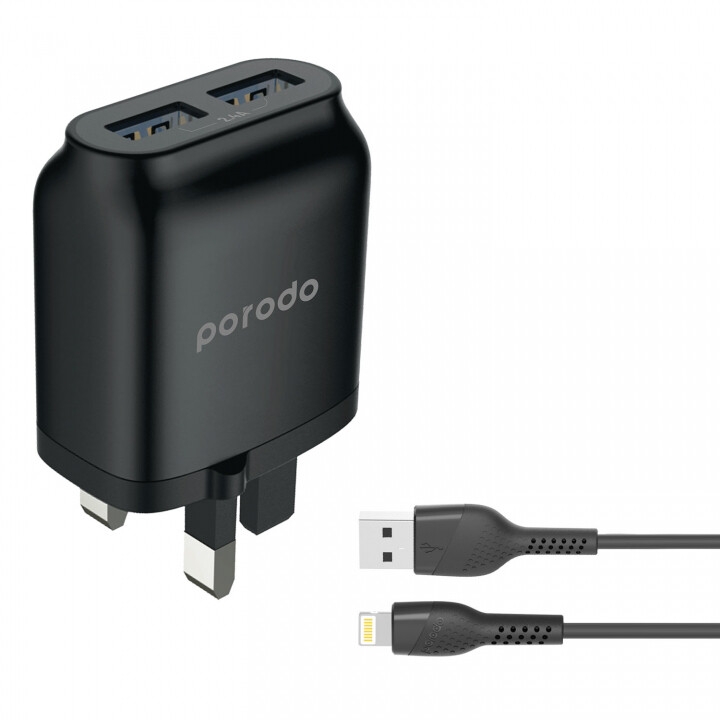 Porodo Dual USB Wall Charger 2.4A