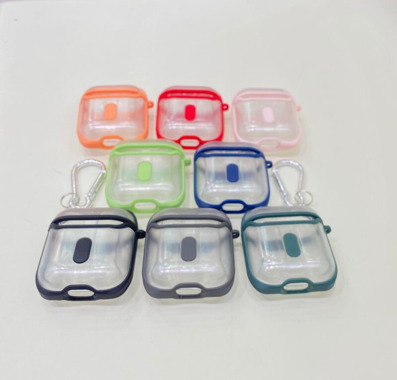 eouro crystal clear case with aluminium alloy mountaineering buckle for AirPods 1 &amp; 2