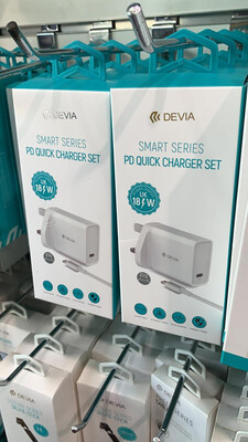 Devia Smart Series PD Quick Charger Set with Type-C Lightning Cable UK 18W