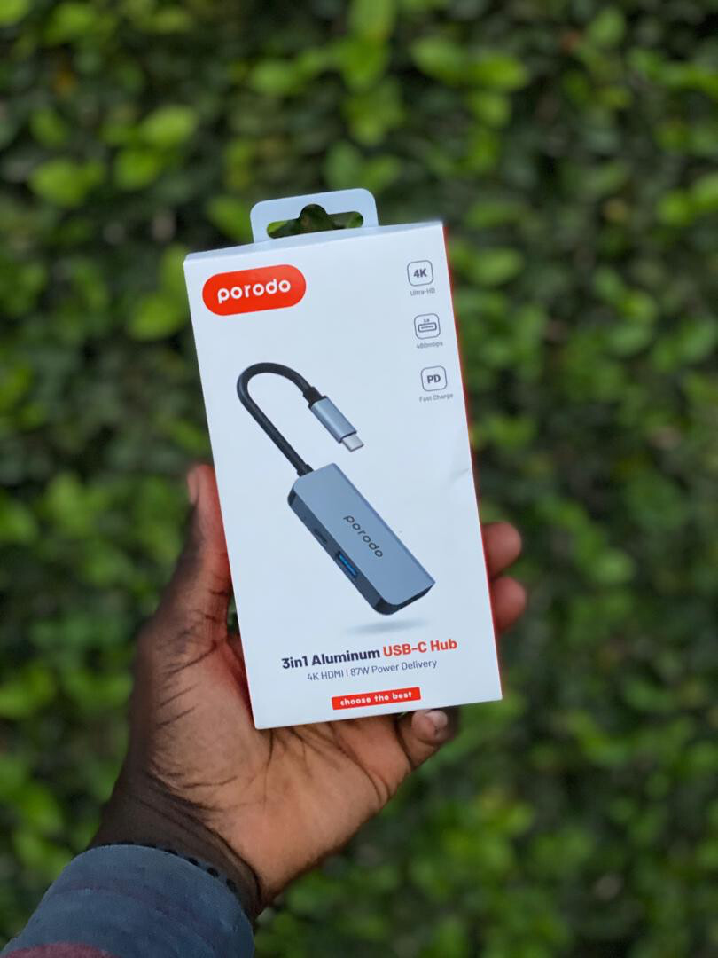 Porodo 3 in 1 Aluminium USB-C Hub 