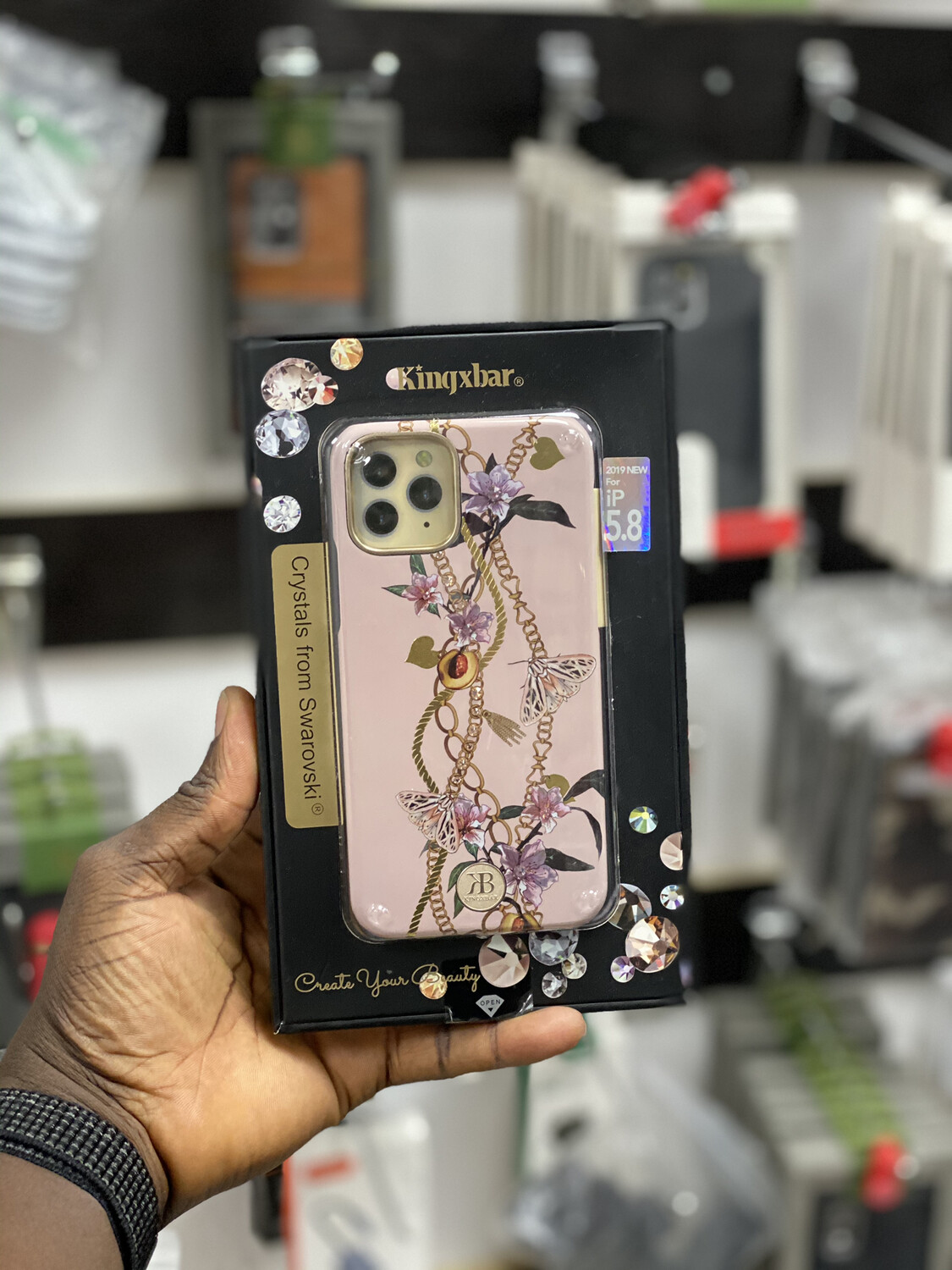 Kingxbar Luxury Floral Case with Crystals from Swarovski