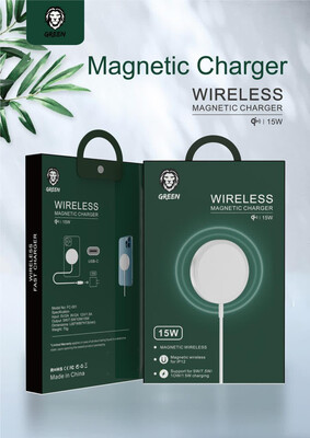Green Wireless Magnetic Charger 15W