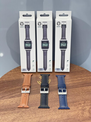 Green Genuine Leather Watch Strap