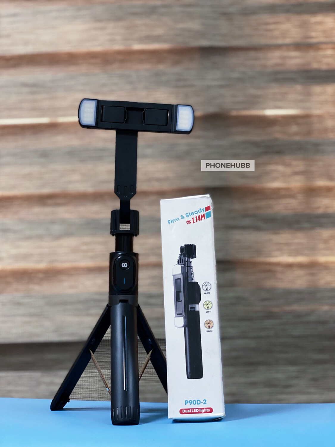 Firm and Steady Selfie/Tripod Stand with Dual LED lights 