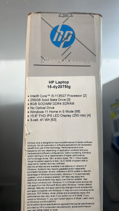 HP Laptop 15-dy2075tg Core i5 8GB 256GB windows 11 15.6”