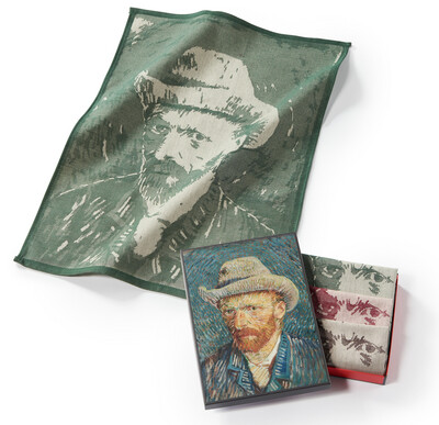 Geschirrtücher Vincent van Gogh - Selbstbildnis mit grauem Filzhut - 3er Pack