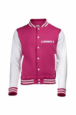 Kids Varsity Jacket - Pink &amp; White