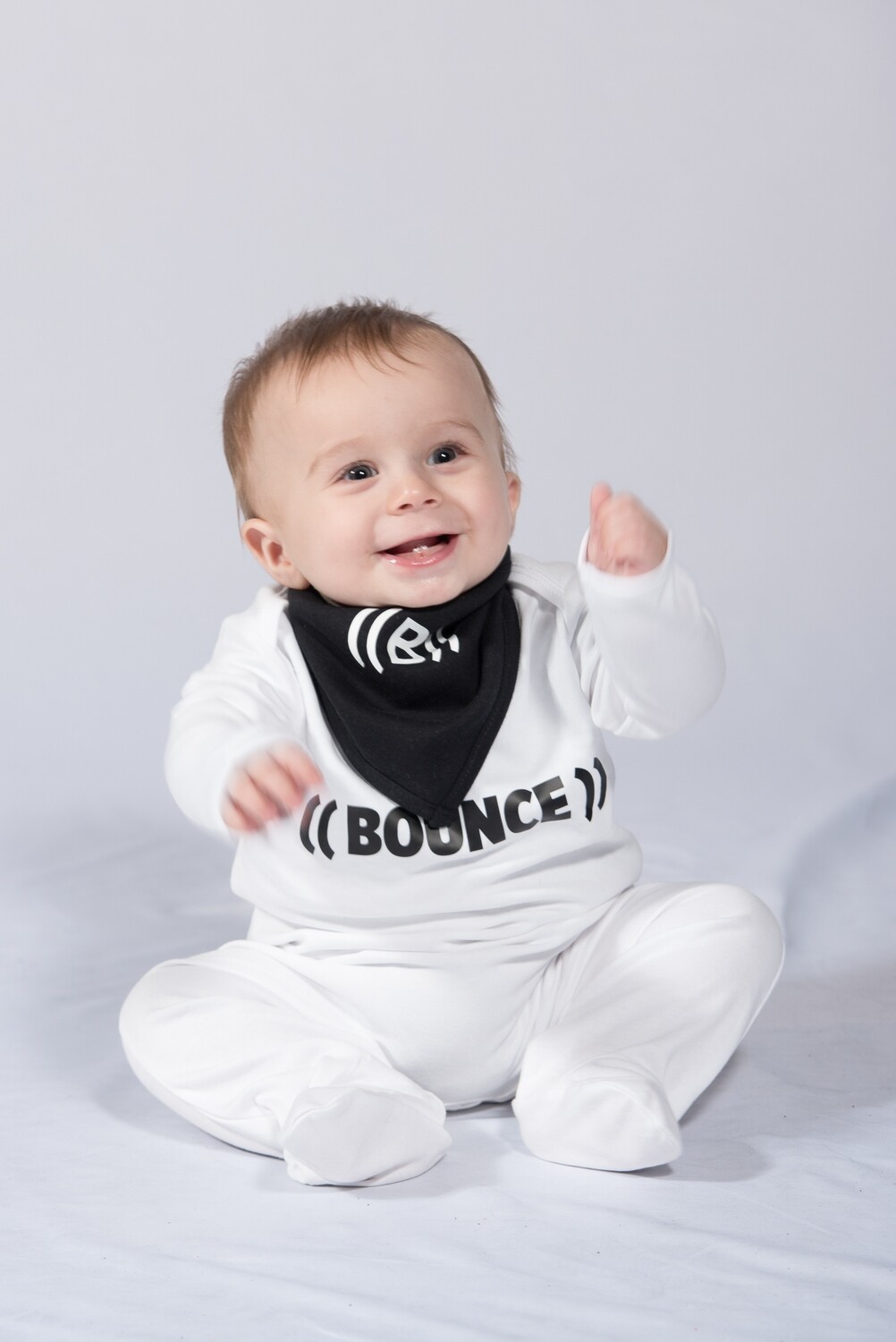 Baby Bib, Reversible Bandana - Black & White