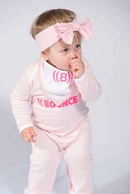 Baby Bib, Reversible Bandana - Pink &amp; White