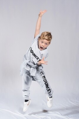 Kids Tapered Joggers - Grey &amp; Black