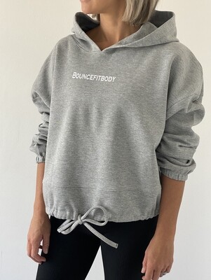 Grey Cropped Hoodie