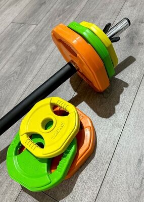 Instructor Barbell + 17.5kg plates (2x1.25kg, 2x2.5kg, 2x5kg plates)