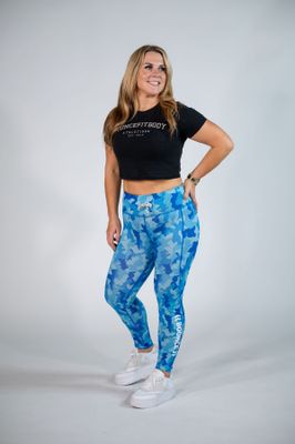 Blue Camo Leggings