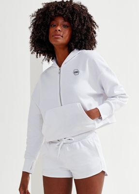 Half Zip Hoodie, White