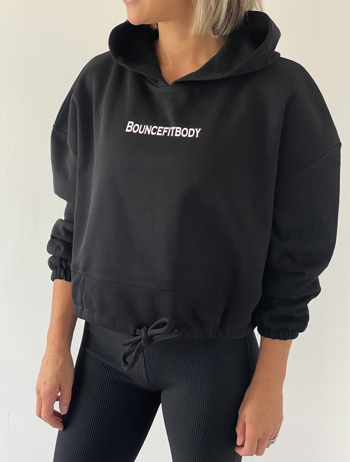 Black Cropped Hoodie