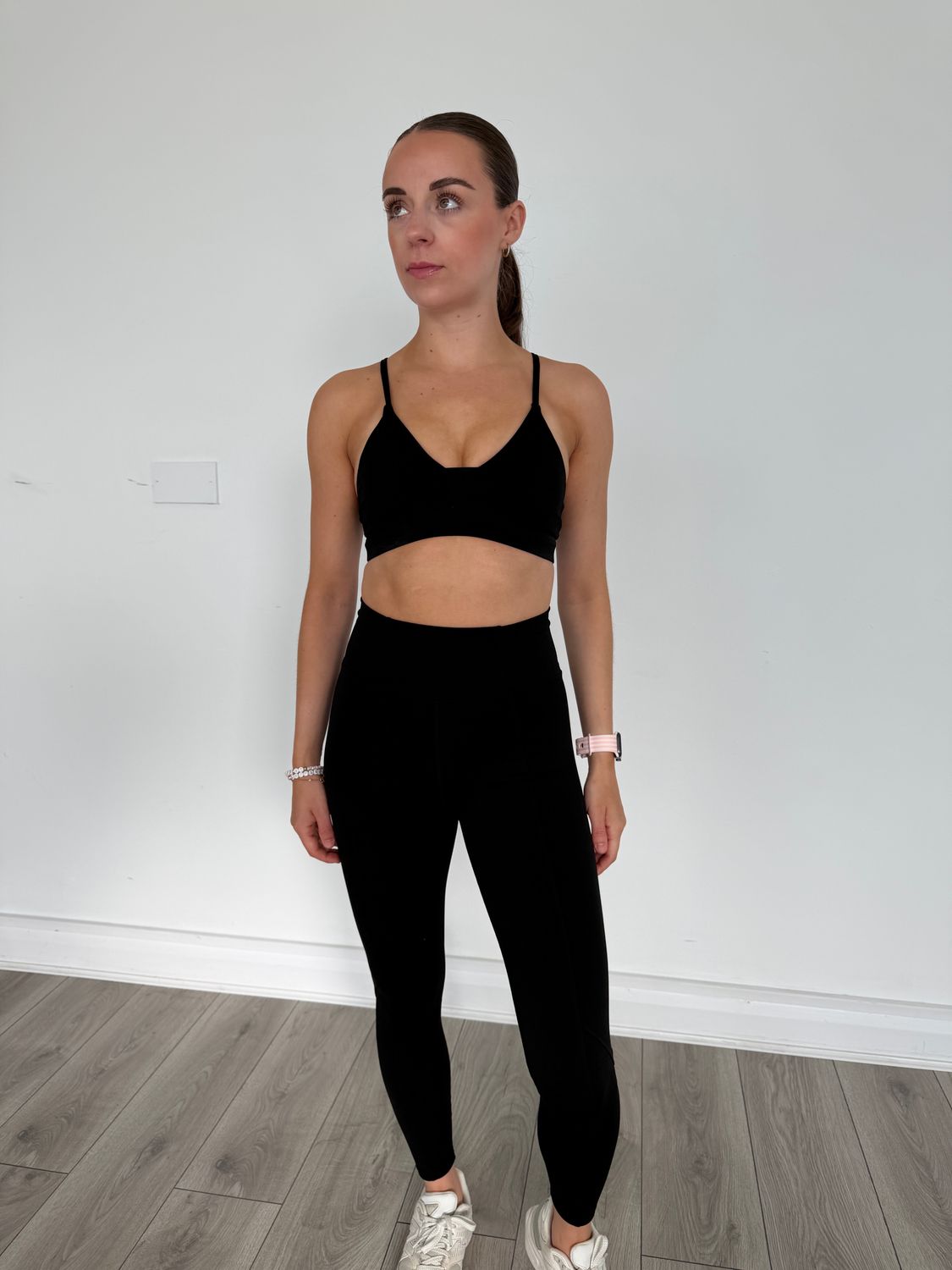 Panelled Black Leggings