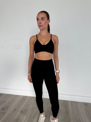 Panelled Black Leggings