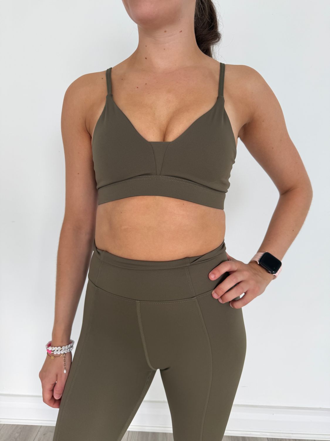 Panelled Khaki Crop