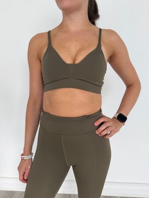 Panelled Khaki Crop