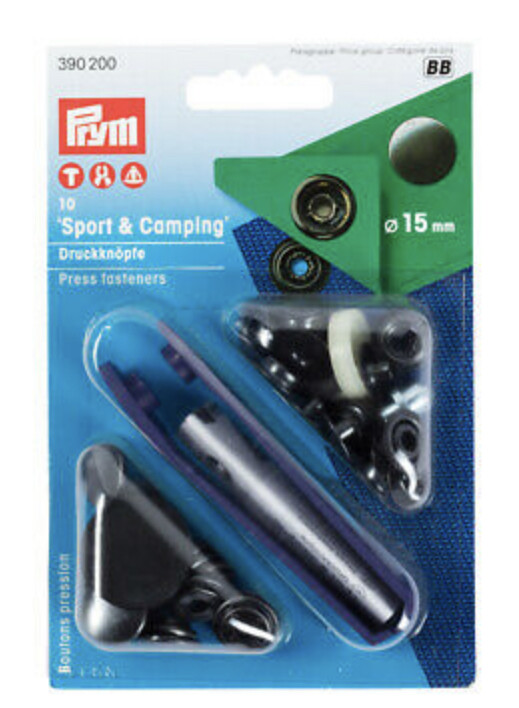 Nähfrei-Druckknopf "Sport & Camping", 15mm, brüniert