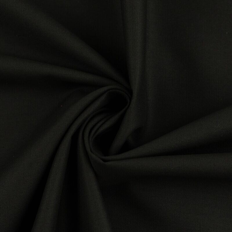 Popeline Uni - schwarz