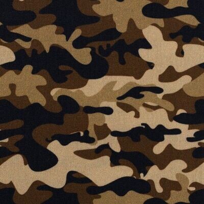 Baumwollstoff-SWAFING - Camouflage, beige/braun