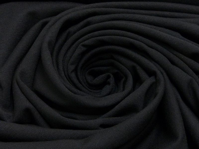Viskosejersey, uni, schwarz