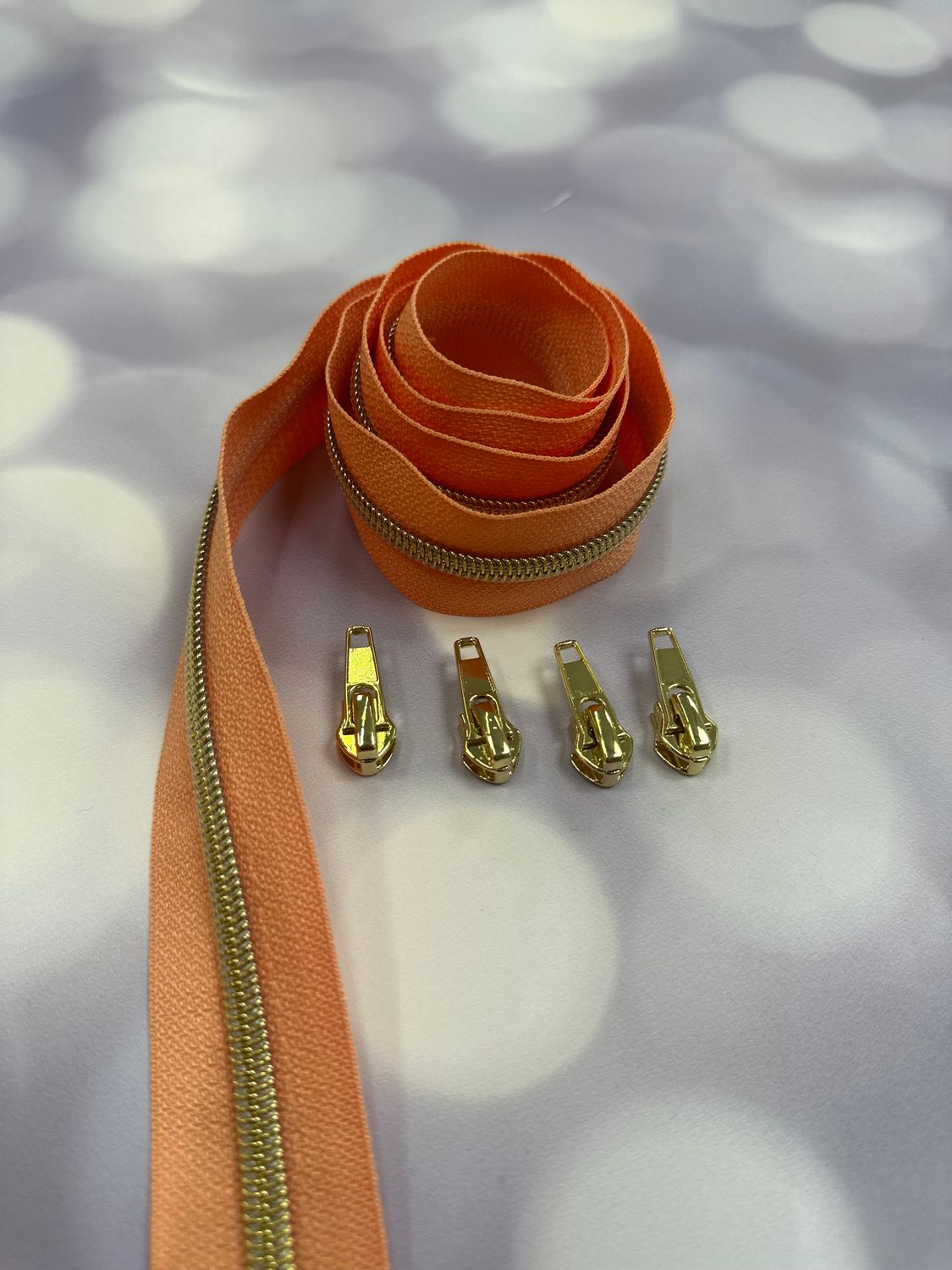 Endlosreißverschluss 1m - hellorange (gold)