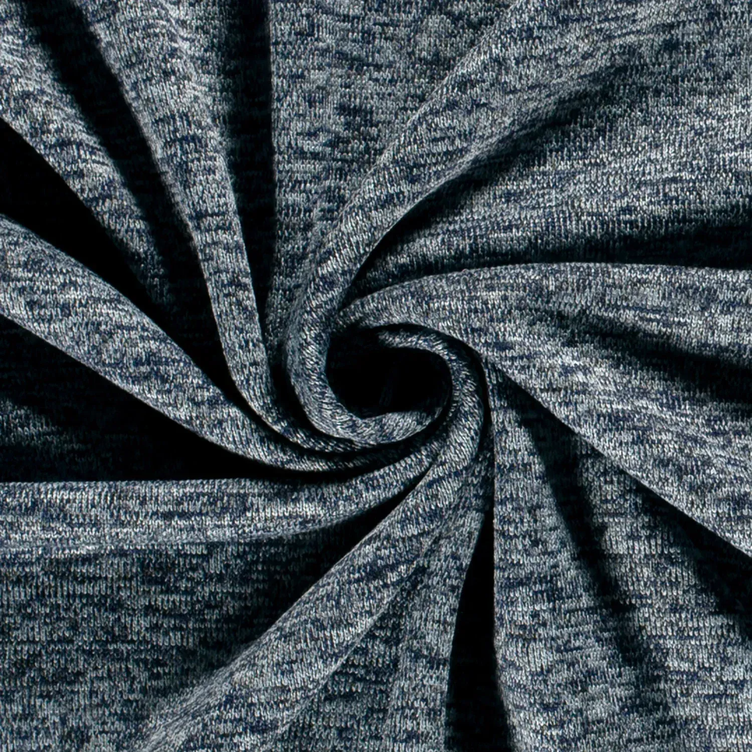 SWEAT STOFF GEBÜRSTET MELANGE INDIGOBLAU