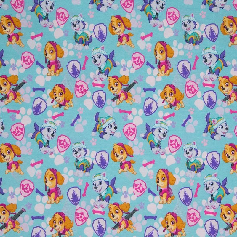 PAW PATROL JERSEY, JERSEY BAUMWOLLE, Swafing, Hunde, Pfoten, türkis