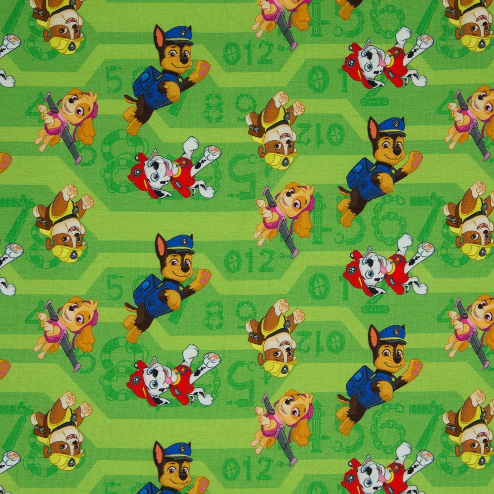Baumwolljersey, Swafing, PAW PATROL grün