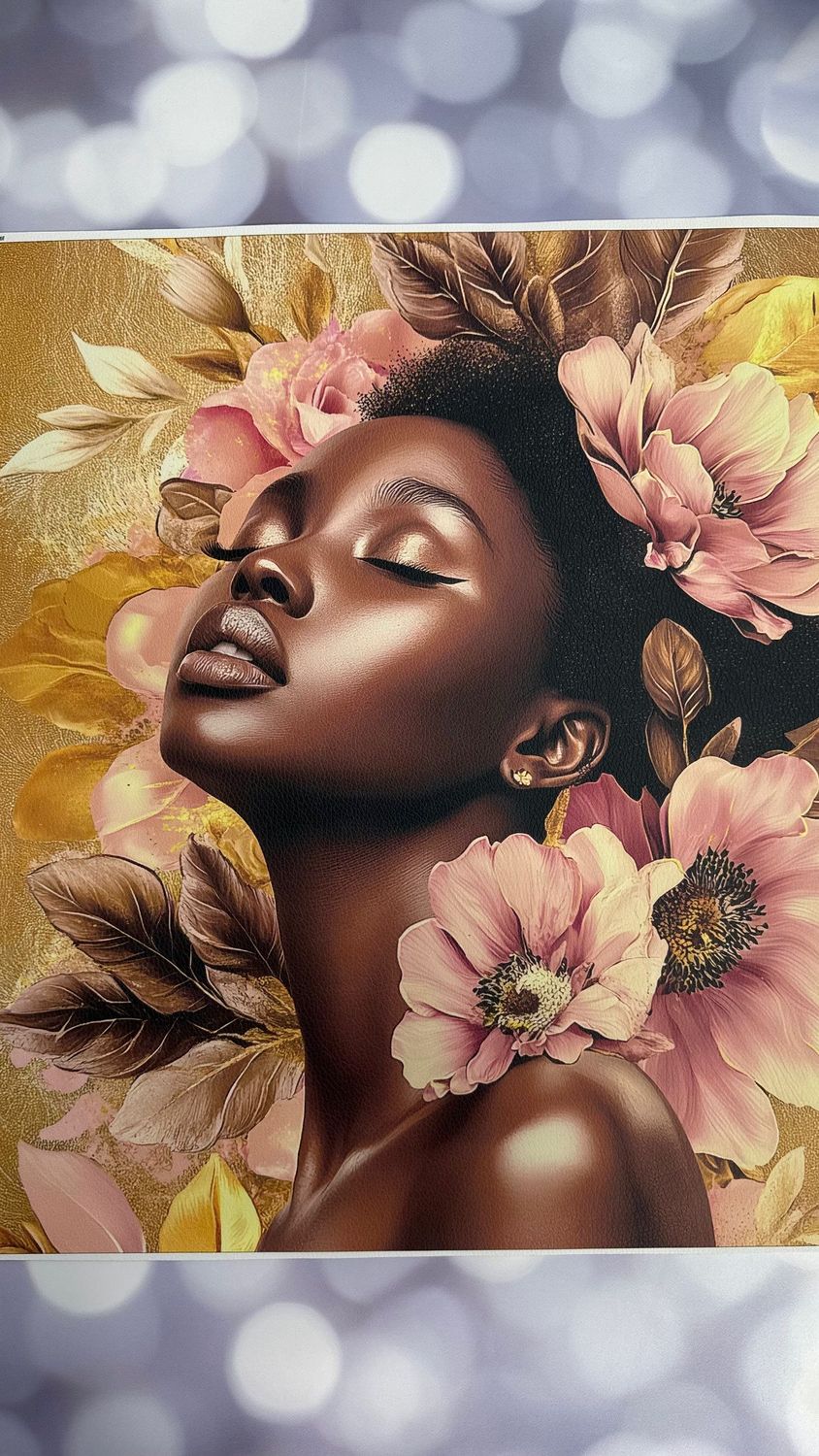 Kunstleder Panel - WOMAN IN FLOWERS